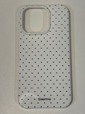 iPhone 16 Pro White Black Polka Dot Case NWOT